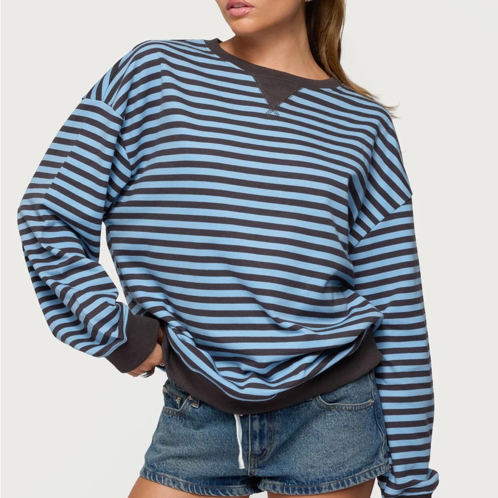edikted onda striped sweatshirt